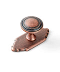 6 Pack Antique Copper Cabinet Knobs With Backplates, Zinc Alloy Drawer Pulls For Kitchen Cabinets, Single Hole Bar Pull and Spacer