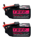 Two 1500mAh 4S LiPo Battery 130C Burst 260C With XT60 Plug For FPV Drones, RC Quadcopters, Helicopters, and Boats