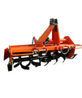 49 Inch 3 Point Rotary Tiller Attachment For Cat 1 Tractors 20 To 30 HP PTO Compatible Lightweight Cultivator Orange Finish