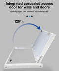 Kick Ass Heavy Duty Aluminum Alloy Wall Access Panel Attic Hatch Door with 120° opening angle for concealed access.
