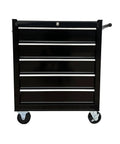 Front view of Rolling Metal Tool Chest With 5 Drawers, 24 Inch Wide Cabinet, Ball Bearing Drawer Slides, Heavy Duty Casters, Central Cam Lock