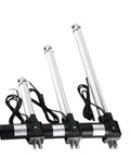 Heavy Duty DC 12V And 24V Linear Actuator designed for smooth push pull motion, showcasing three units with visible cables.