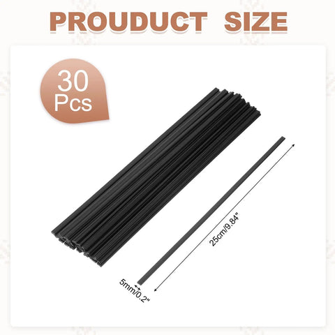 10 Inch ABS Plastic Welding Rods Pack Of 30 Double Strand Round Black Dia 5mm Sticks For Plastic Welder, auto use
