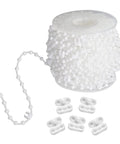Vertical Blind Bottom Chain Kit 20 Meters With 200 Clips And 5 Plastic Chain Connectors For 3.5 Inch Slats 89 Mm DIY Replacement