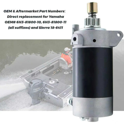 Powerful Yamaha Marine Outboard Starter Motor For 60HP And 70HP Models Direct Replacement Fits 60TLR 60ELR 60TLR P60TLH 70ETL 70TLR C70TLR Sierra 186411 OEM And Aftermarket Ready For Quick Reliable Starts image with Yamaha boat