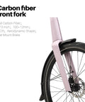 Carbon fiber front fork for Featherlight Full Carbon Fiber Electric Bike With A Heckin Clean Ride, 27.5 inch, aerodynamic design.