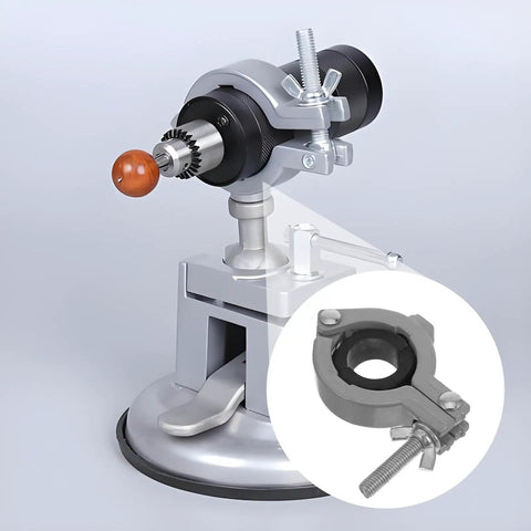 Badass Aluminum Alloy Bench Clamp Vise, Mini Table Clamp For Woodworking close-up view of the adjustable drill component.