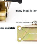 Heavy Duty Steel Gate Wheels That Roll Damn Smooth For Sliding Gates And V Track Rails Bad Ass Casters With Mounting Plates 2 Pack Industrial Caster Set 60Mm Diameter close-up of self-locking screw and steel plate.