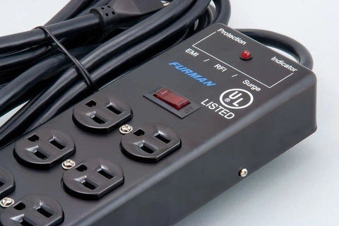 Beefy 6 Outlet Power Conditioner With 15 Foot Cord Black Studio Grade Surge Protector Delivers EMI RFI Noise Attenuation