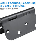 18 Pack Matte Black 4 Inch Door Hinges With Five Eighths Radius And Eight Holes For Exterior And Interior Front Doors.
