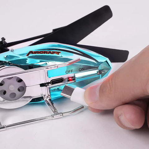 Charging port of Indoor 2.4G RC Helicopter With LED Lights And Altitude Hold For Kids 12 Plus And Adults One Key Takeoff And Landing