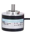 Front view of 50mm Incremental Rotary Encoder For Intelligent Control, DC 5 To 24V Wide Voltage, 2 Phase 2000 P R, with label visible.