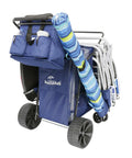 Beach Cart With Big Sand Wheels For Easy Sand Haul Wide Wheel Wagon Includes Insulated Cooler Bag Body Board And Umbrella Holder