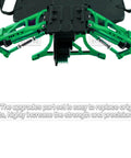 Aluminum Front And Rear Suspension A Arms Upgrade Kit For 1 By 10 Rustler VXL XL 5 And Stampede VXL XL 5 2WD With Tie Bar Replacement 3631 3655 Navy Blue, green arms on chassis