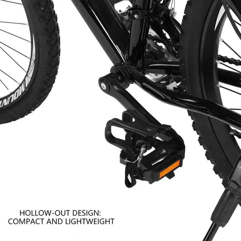 Durable Nylon Bicycle Pedals With Integrated Toe Clips And Straps For Spin Bikes And Kids Bikes Training Pedals With Non Slip Cages And Adjustable Straps One Pair shown on bike