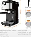 No Hassle Automatic Coffee And Milk Frother Machine With Adjustable Strength Control, stainless steel, compact design, 250x182x280mm.