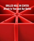 Seven Sparta off-road base stand, red PP plastic base with cross-brace and center hole for jack bar
