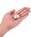 Hand holding one piece of Two Pack 5Mm To 5Mm Aluminum Shaft Coupling Connector 25Mm Length Rigid Joint For Motors 3D Printer DIY Robot Projects