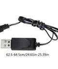 USB Charging Cable 3.7V 500mA Output SM2P for RC Cars and Drones Battery Accessory With LED, shown coiled and featuring SM2P plug