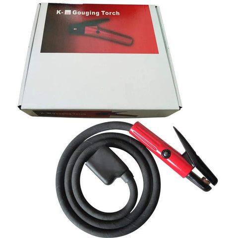 Top view of Beefy 1000 Amp Carbon Arc Gouging Torch with 7 foot cable, boxed, air arc tool for cutting copper, iron, and steel.