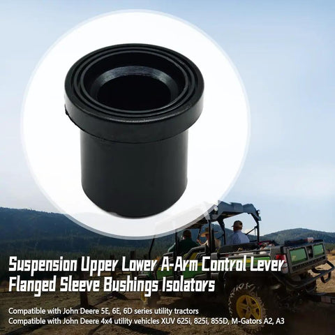 Close-up of Heavy Duty Upper Lower Control Bushing Kit That Slaps Straight Onto Your John Deere Rig Pack Of Twelve, featuring flanged sleeve isolation.