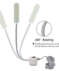 36 LED Gooseneck Sewing Machine Light With Magnetic Base Eye Friendly Bright White Lamp For Lathes Drills And Workbenches Flexible Neck That Will Not Flicker Great For Precision Details And Long Projects, showing three flexible necks and magnet base