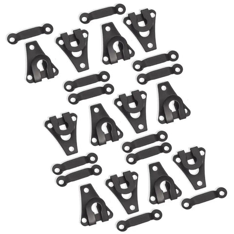 Heavy Duty Black Pant Hook And Eye Quick Fix Sewing Kit Set with various metal fasteners, ideal for trousers, skirts, and dresses.