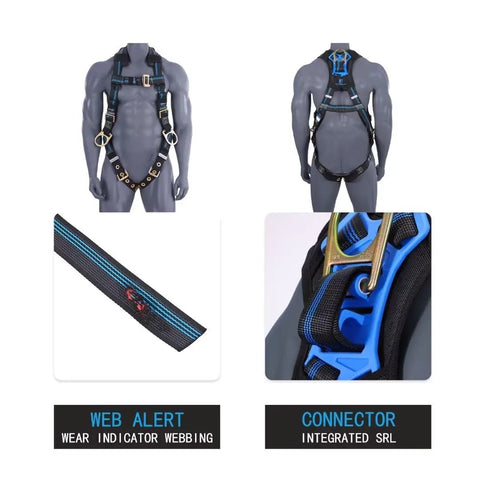 Hardcore Fall Arrest Safety Harness Built Tough For Roofing Pros With Breathable Mesh Padded Shoulders And No Sweat Moisture Control Osha Ansi Certified Five Quick Adjust Points Secure Buckles To Lock You Down For A Smooth Safe Job Site Fit Xl Or 2Xl