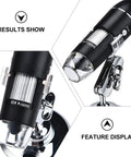 HD 1600x Magnification USB Digital Microscope With LED Light For Home Use, Handy Portable Microscope With 360-Degree Adjustable Stand