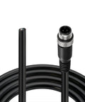 4 Pin M12 A Coded Aviation Connector Cable For Sensors And Actuators, straight male connector, black PVC, shielded, 15m length