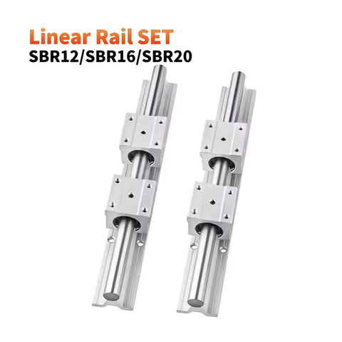 Top Notch High Precision Linear Guide Rail Kit With 4pcs SBR16UU Bearing Blocks And 2pcs SBR16 Rails Perfect Smooth Motion For Your DIY CNC And 3D Printer Projects Made From Quality Steel, SBR16 linear rail set