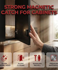 Beefy 30 Lb Pull Heavy Duty Cabinet Magnetic Catch With Stainless Steel Door Latch shown in kitchen use