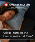 Woman sleeping with text about Zigbee Smart Plug With Real Time Power Monitoring 15 Amp Outlet Zigbee Repeater.