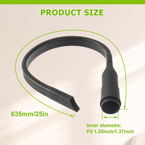 Flexible Vacuum Crevice Attachment Tool Kit For 1 1/4 And 1 3/8 Inch Hoses With 25 Inch Reach 180 Degree Bend shown