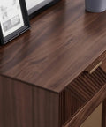Solid Wood Shoe Cabinet Featuring Modern Minimalist Profiles Tailored For Tight Foyer Layouts And Walk In Closets, showing rich black walnut finish.