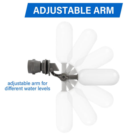 2 Pack One Half Inch NPT Mini Float Ball Valve Kit For Auto Water Tank Durable ABS Top Up Valve For Ponds Chickens Livestock Troughs Aquariums Hydroponics And Aquaculture adjustable arm