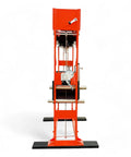 Heavy Duty 150 Ton Industrial Electric Shop Press featuring dual hydraulic cylinders and integrated air pump, front view.