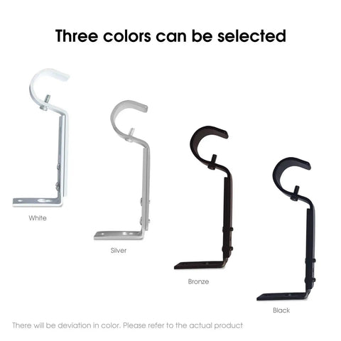 Heavy Duty Curtain Rod Holders Adjustable Brackets For Seven Eighths Inch Rods Set Of Three Black Finish With Secure Screws Built