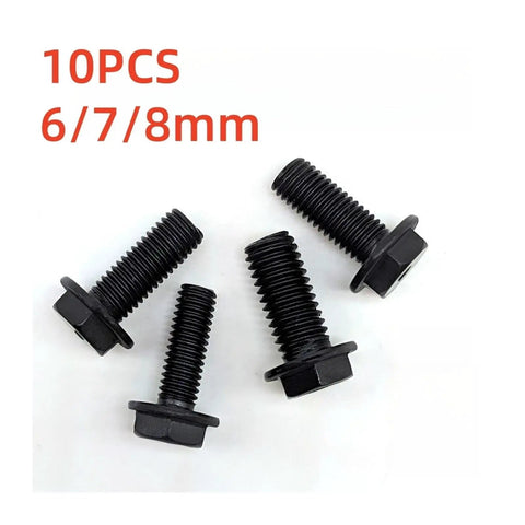 Left Hand Threaded Hex Flange Nail M8 For Cutting Machine Tools, Built Tough Heavy Duty Industrial Accessory, 10PCS 6/7/8mm