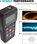Portable Leeb Hardness Tester For Metals With D Type Impact 170 To 960 HLD Range And 360 Degree Multi Scale Conversion HL HRC HRB HB HV HRA HS Large Screen On The Go Quick Metal Hardness Readings, black handheld unit