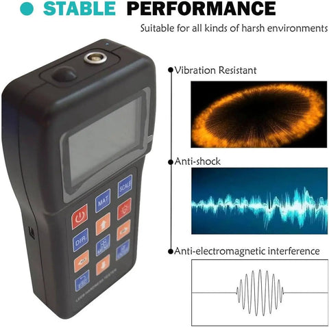 Portable Leeb Hardness Tester For Metals With D Type Impact 170 To 960 HLD Range And 360 Degree Multi Scale Conversion HL HRC HRB HB HV HRA HS Large Screen On The Go Quick Metal Hardness Readings, black handheld unit