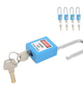 Heavy Duty Safety Lockout Tagout Padlock Size 1.5 Inches Six Pack Blue Nylon And Steel Body For Industry Use Where You Want Serious Security And Reliable Performance Without Breaking The Bank While Ensuring Safety Protocols Work Properly Always. Blue lockout padlock with keys