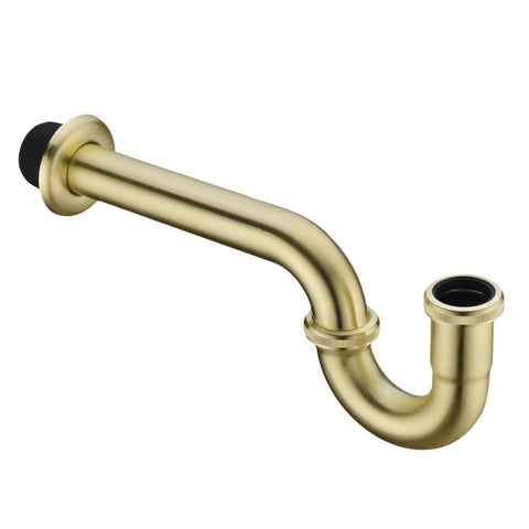 Brass P Trap Kit For Bathroom Sink One Quarter Inch Waste Drain With Flange And Slip Joint Extension Tube Adjustable Height