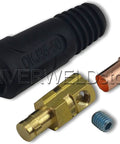 315Amp Dinse Style TIG Welding Cable Panel Connector Plug And Socket Set DKJ35-50 black component with brass and copper fittings