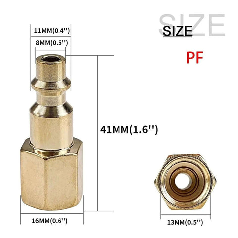 Real Deal One Quarter Inch NPT Quick Coupler Tool Connector Socket for Air Line Hose with Rust Proof Coat and Tight Seal Just for Serious Garage Crew and Pros Who Want Top Tier Quality Every Time, brass connector 41mm