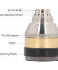Built Tough Heavy Duty Torch Nozzle Guard For Plasma Cutting Protective Cover In Copper And Brass With Air Guide Slots detail view