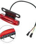 Slick E Bike Tail Light With Smart Brake Sensor For 36V To 48V Systems Ensures Your Night Rides Are Super Safe And Totally Lit For All The Commuters In Town. Red ABS e bike tail light with wiring harness