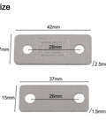 Heavy Duty Durable Magnetic Cabinet Catch Latch Keeps Wardrobe Doors Drawers And Cupboards From Slamming Shut Easy Install Metal Magnet Stopper Silver 42x17mm dimensions shown