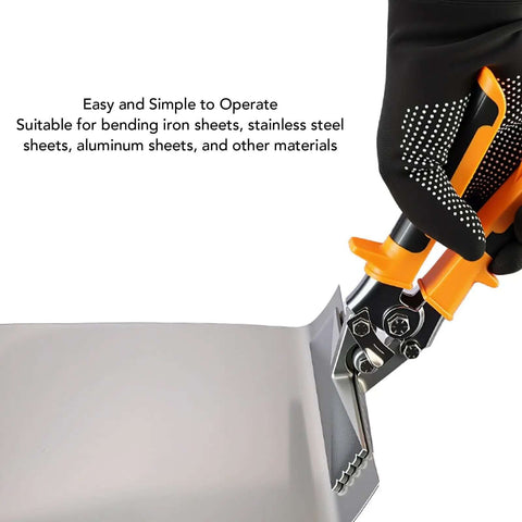 6 Inch Sheet Metal Bending Pliers With Straight Jaw Hand Seamer for HVAC Systems, ergonomic non-slip handle, forging metal sheet