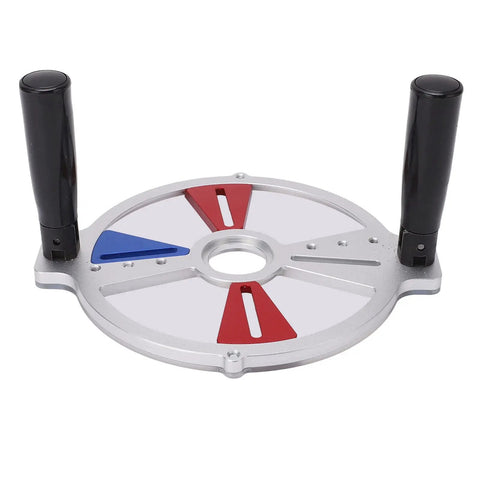 Top Shelf Wood Routing Guide Jig Aluminum Alloy Slot Milling Template With Heavy Duty Bushings And Tight Locking Pins. Precision router base with ergonomic handles.